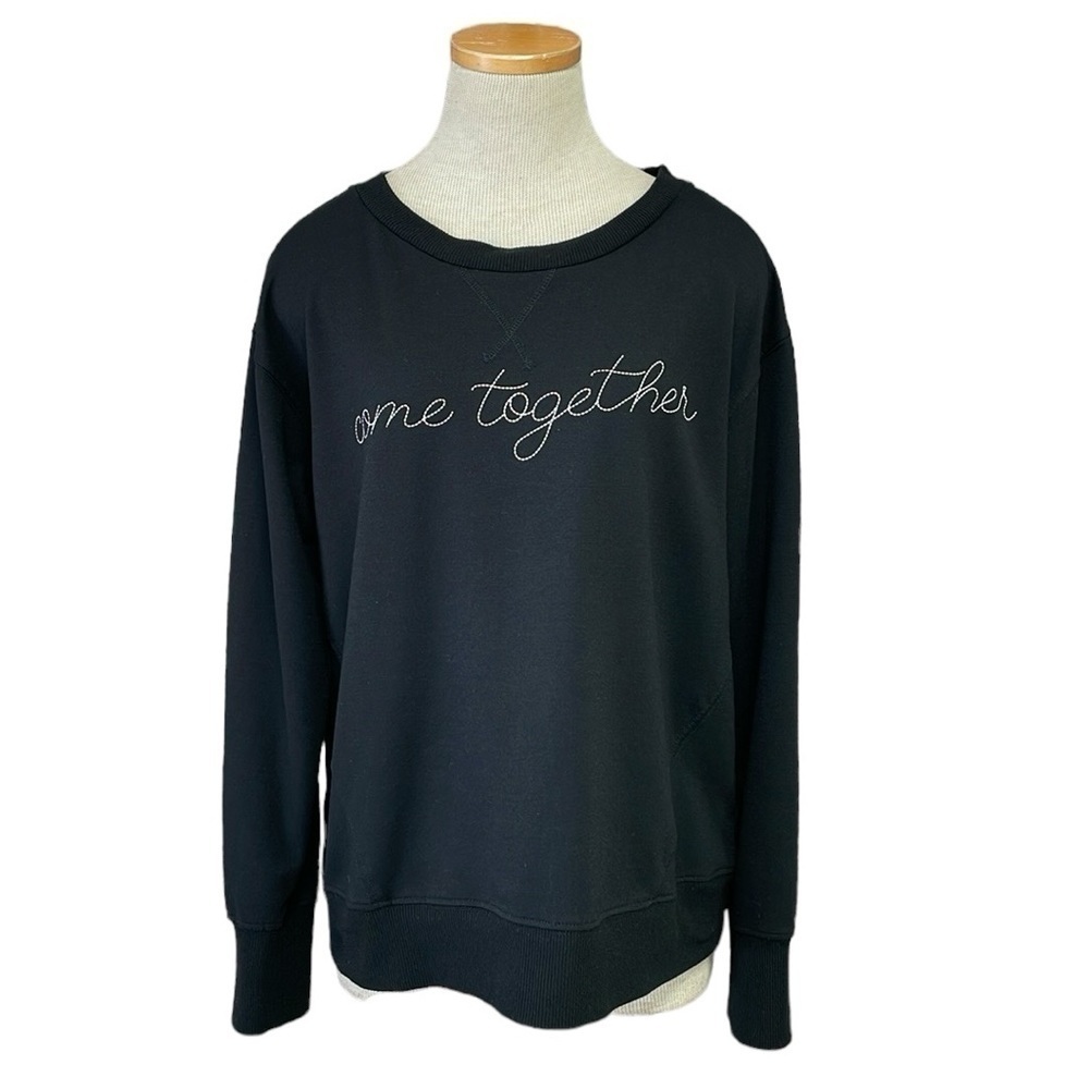 C & C California Sweater Women's L Large Black Come Together Pullover PJ Top